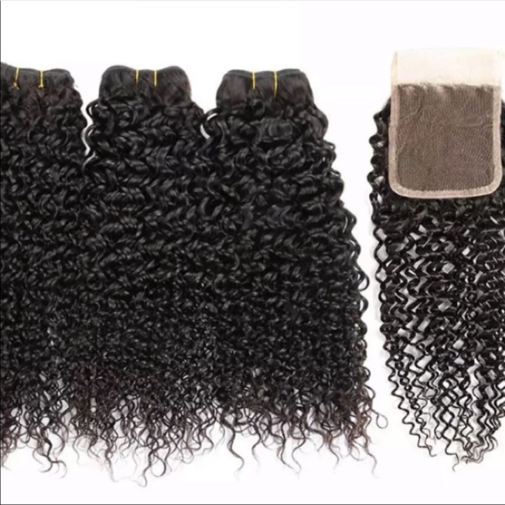 3 18" BUNDLES OF BRAZILIAN KINKY WITH 18" CLOSURE